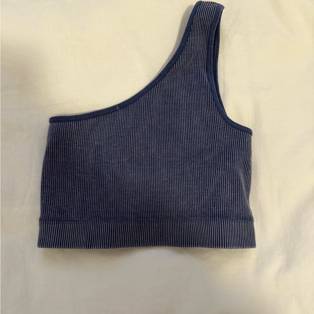 One-Shoulder Ribbed Sports Bra
